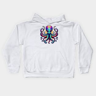 colorful octopus alien Kids Hoodie